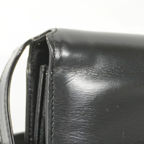 Celine Shoulder Bag Leather Black Women's - Picture 13 of 16